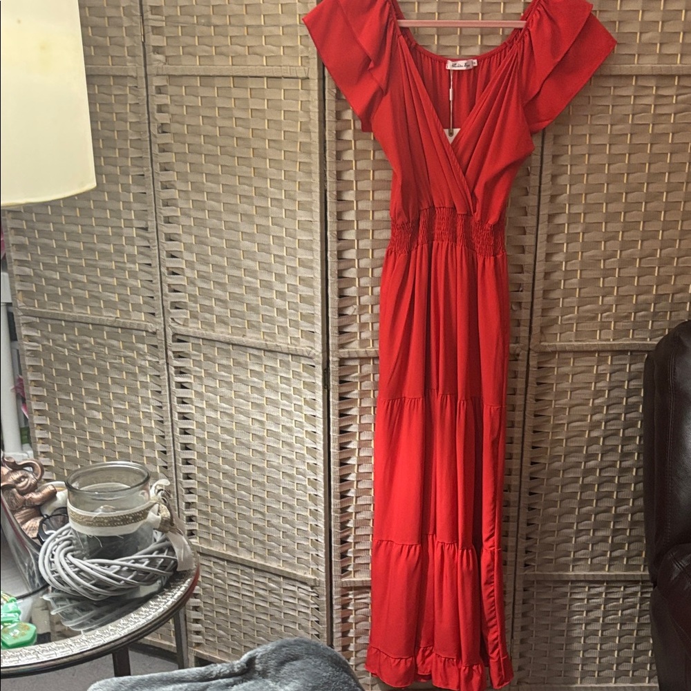 Elegant Red Maxi Dress